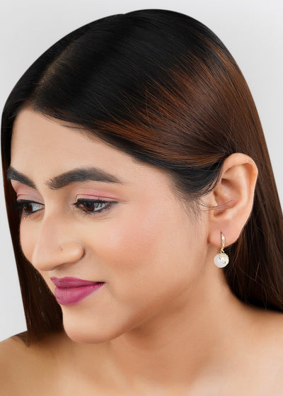Gold Pearl Stud Earrings|Gifts for Girlfriend|Gift for Women & Girls| - Second Image