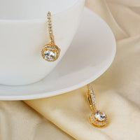 Round Cut Zircon Drop Earrings|Gift for Girlfriend|Gift for Women Girl|