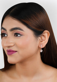 Round Cut Zircon Drop Earrings|Gift for Girlfriend|Gift for Women Girl|