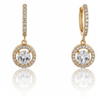 Round Cut Zircon Drop Earrings|Gift for Girlfriend|Gift for Women Girl|
