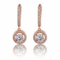 Round Cut Zircon Drop Earrings|Gift for Girlfriend|Gift for Women Girl|
