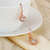 Round Cut Zircon Drop Earrings|Gift for Girlfriend|Gift for Women Girl|