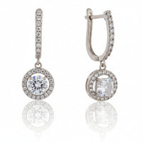 Round Cut Zircon Drop Earrings|Gift for Girlfriend|Gift for Women Girl|