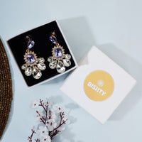 Purple Round Cut Drop Earrings|Gifts for Girlfriend|Gift for Women & Girls|