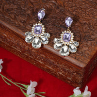 Purple Round Cut Drop Earrings|Gifts for Girlfriend|Gift for Women & Girls|