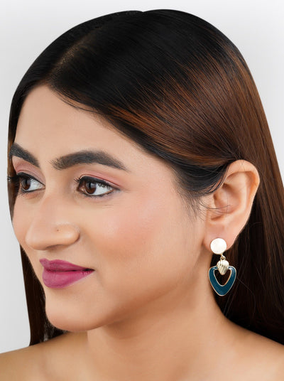 Korean Green Elegant Stud Earrings|Gifts for Girlfriend|Gift for Women & Girls| - Second Image