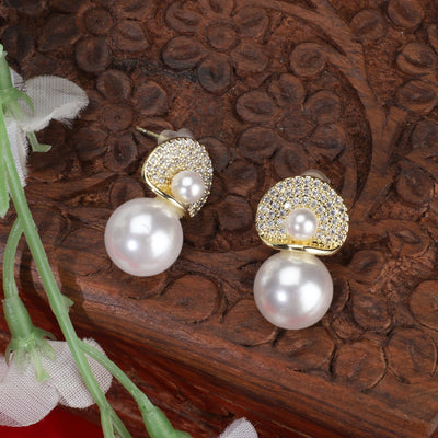 Korean Silver Pearl Elegant Stud Earrings|Anti Tarnish|Gift for Women Girls|