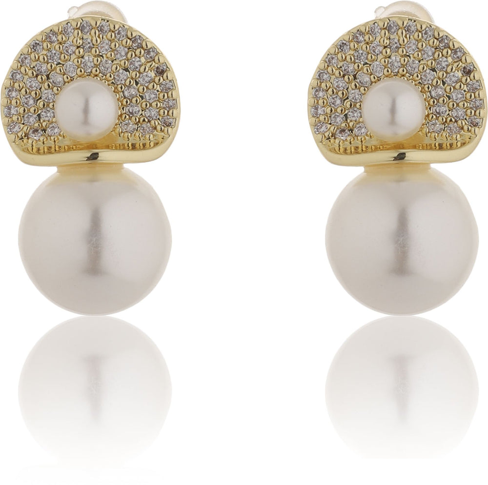 Korean Silver Pearl Elegant Stud Earrings|Anti Tarnish|Gift for Women Girls|