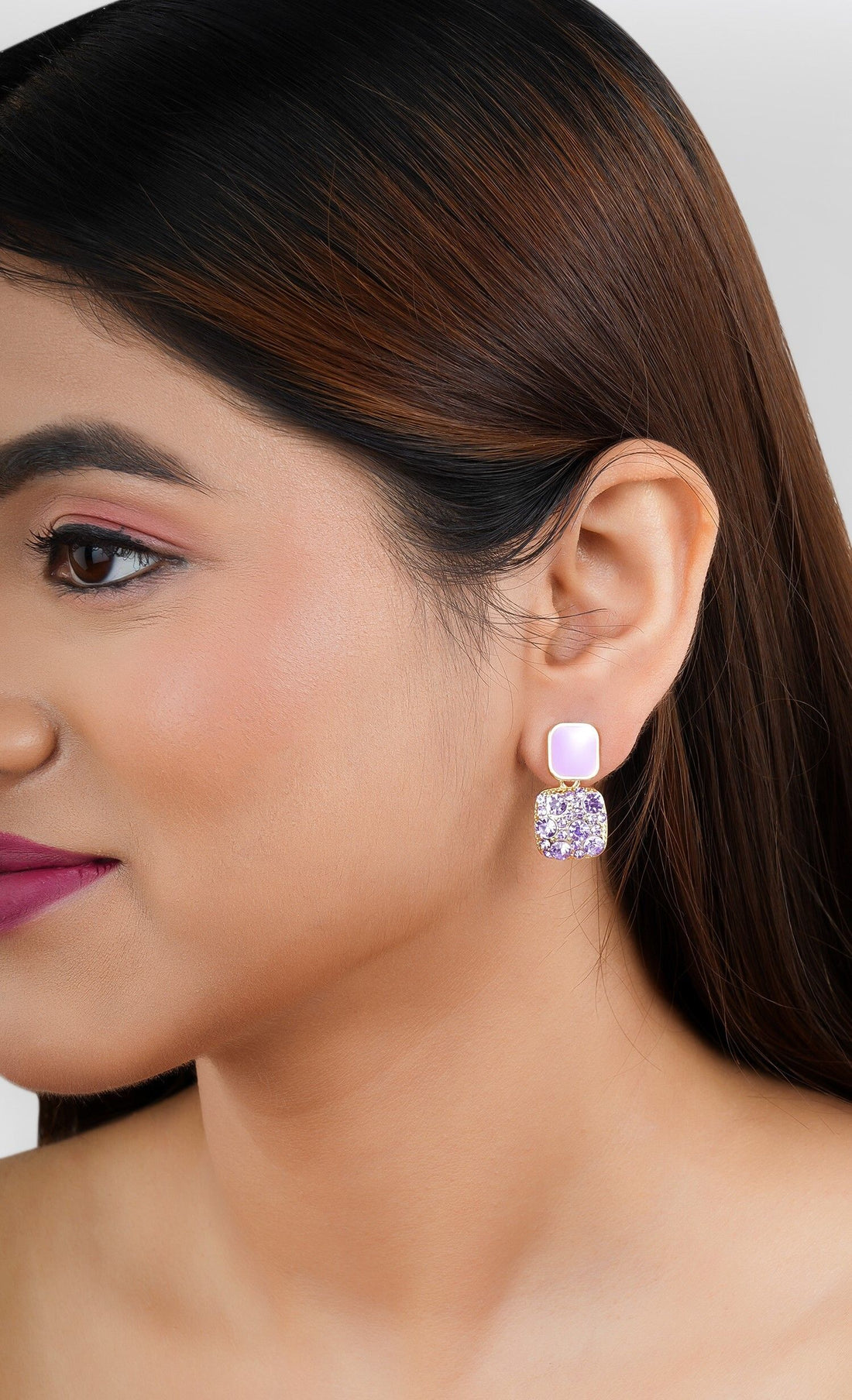 Square Cut Stud Earrings|Gifts for Girlfriend|Gift for Women & Girls|