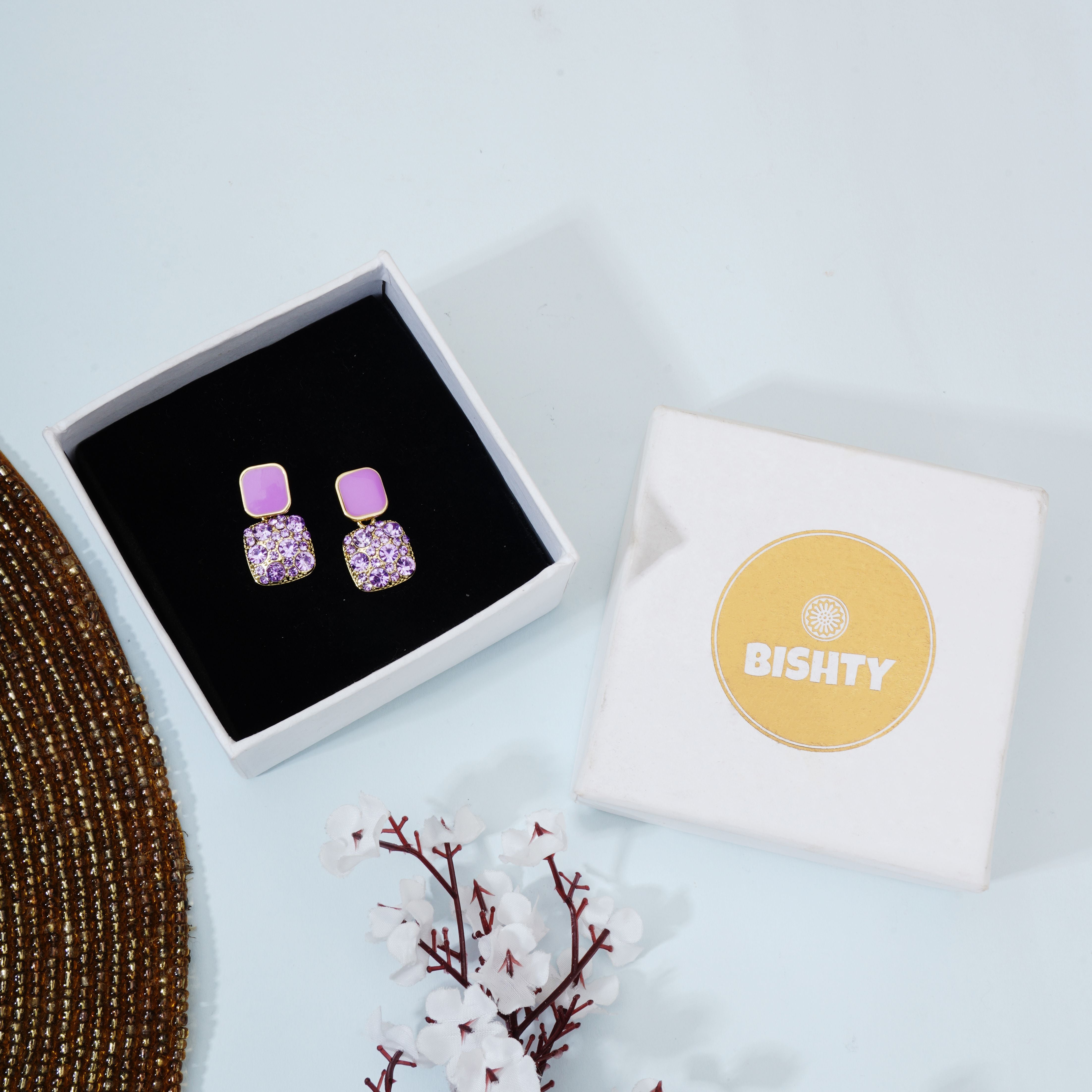Square Cut Stud Earrings|Gifts for Girlfriend|Gift for Women & Girls|