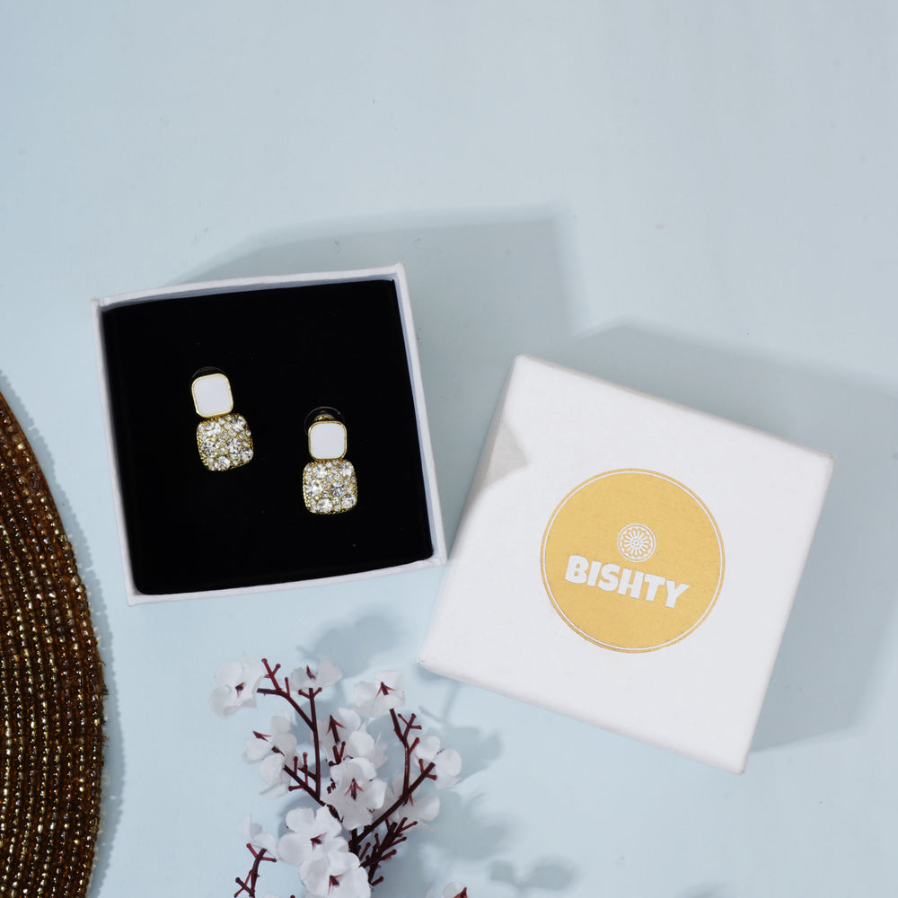 Square Cut Stud Earrings|Gifts for Girlfriend|Gift for Women & Girls|