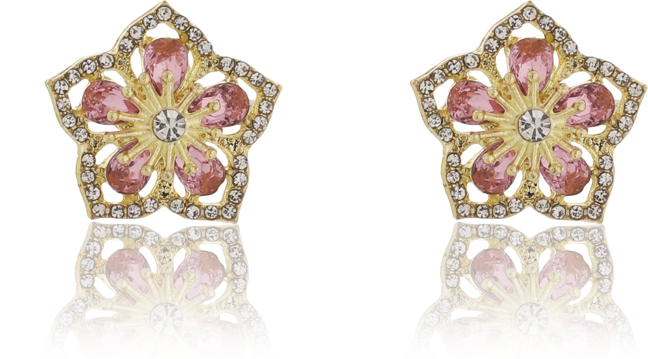 Gold Flower Stud Earrings|Gifts for Girlfriend|Gift for Women & Girls|