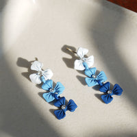 Blue Flowers Shaped Drops Earrings|Gifts for Girlfriend|Gift for Women