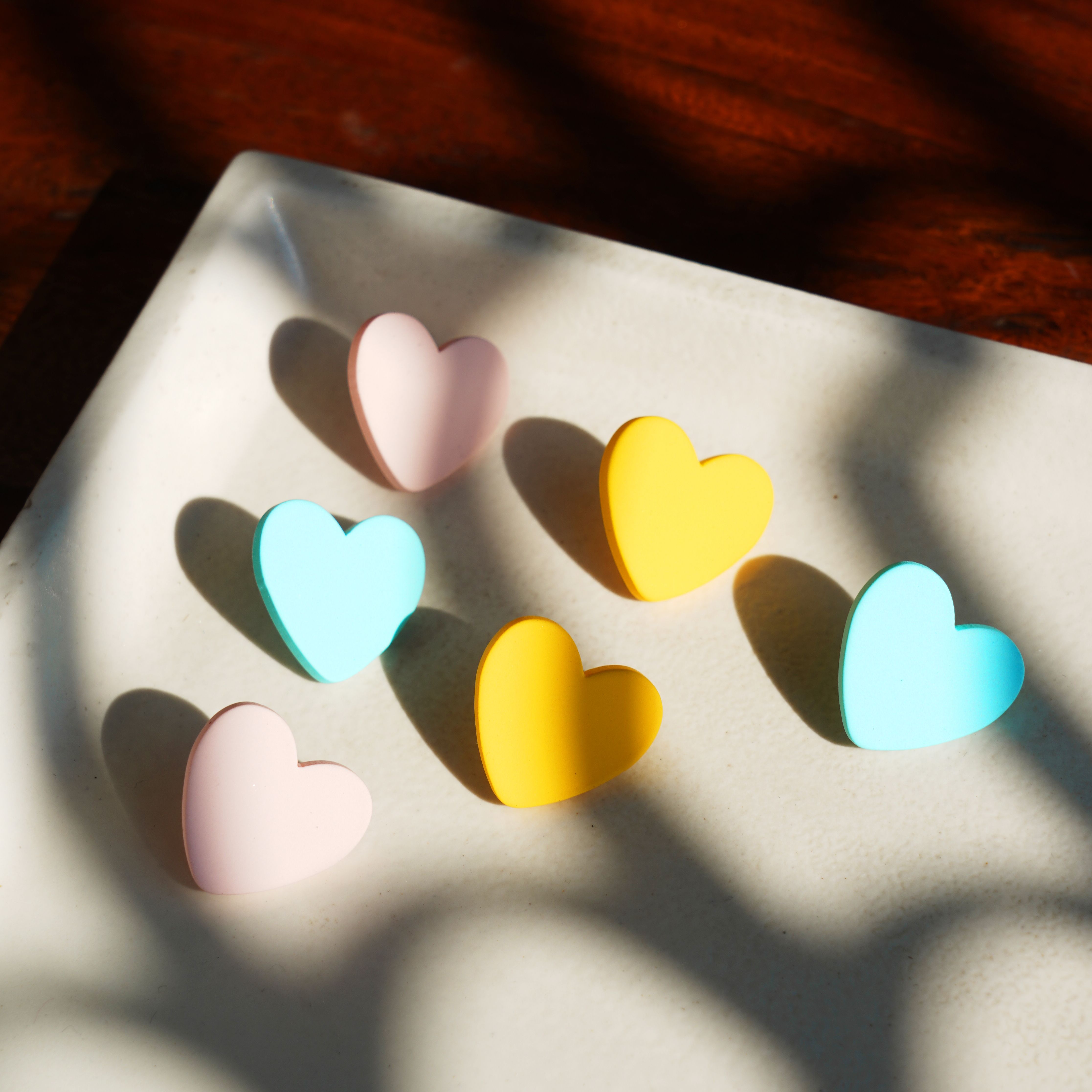 Multicolor Heart shaped Earrings set of 3|Gifts for Girlfriend|Gift for Women