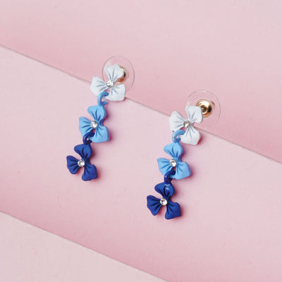 Blue Flowers Shaped Drops Earrings|Gifts for Girlfriend|Gift for Women