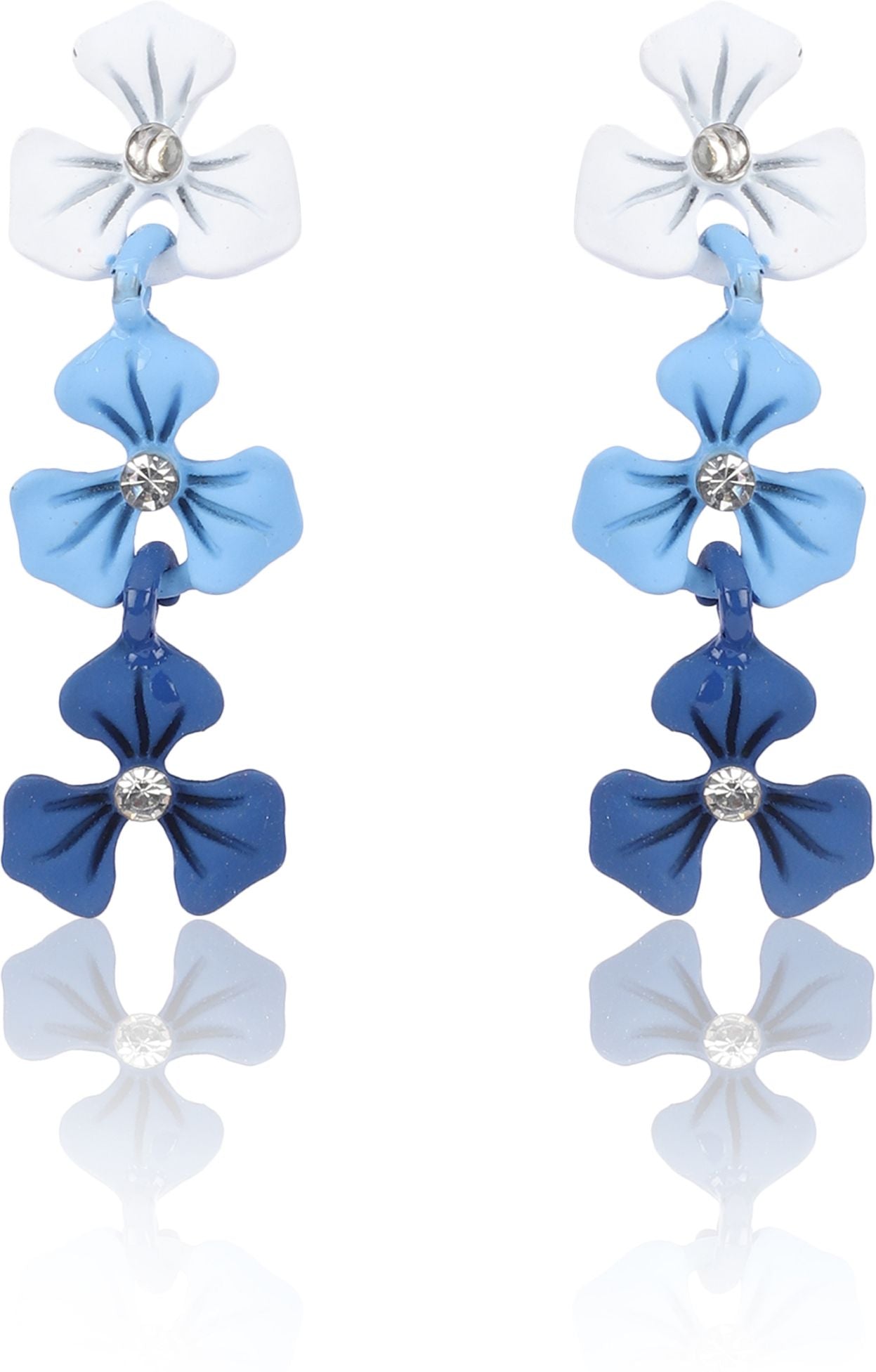 Blue Flowers Shaped Drops Earrings|Gifts for Girlfriend|Gift for Women