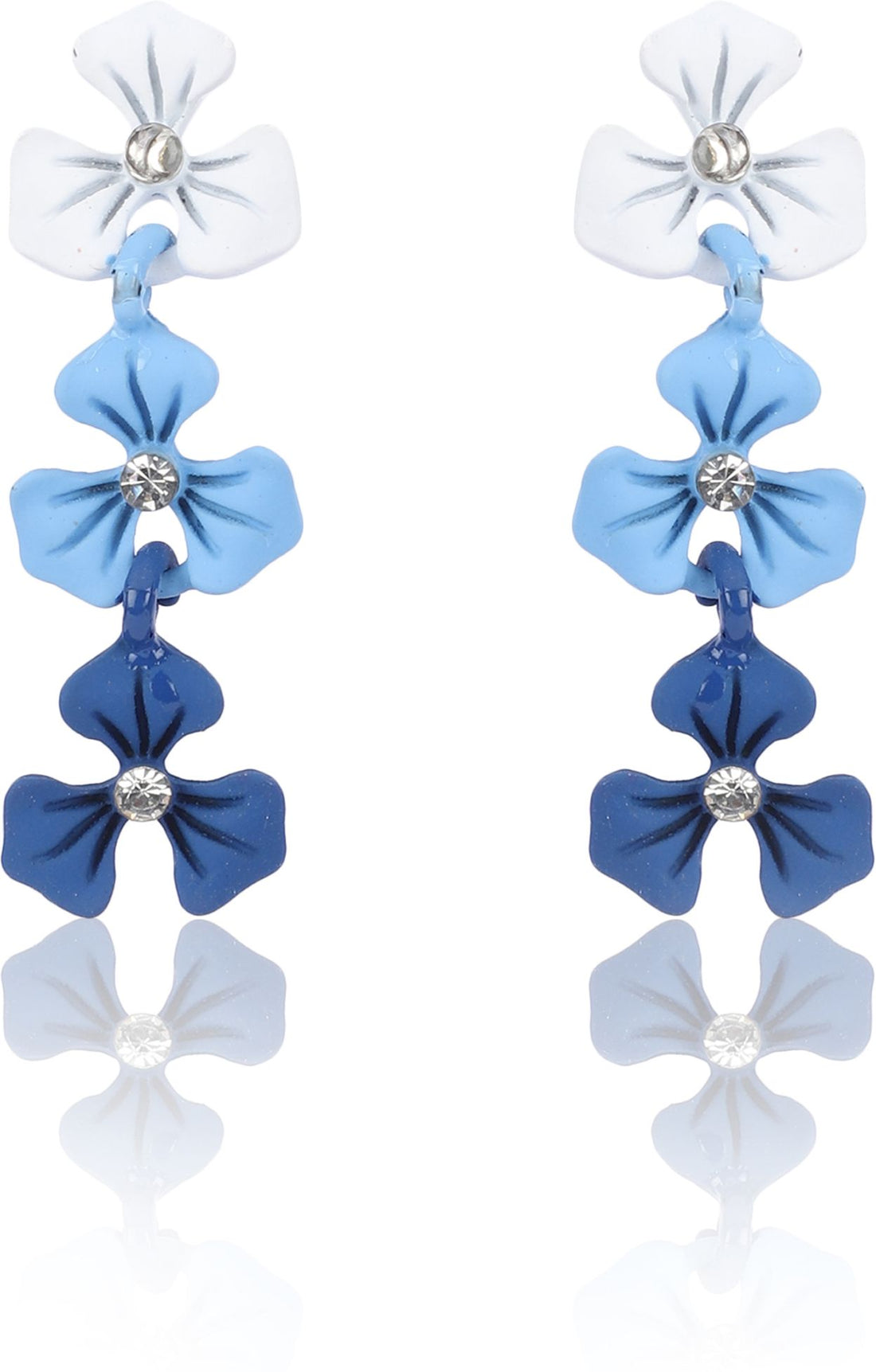 Blue Flowers Shaped Drops Earrings|Gifts for Girlfriend|Gift for Women