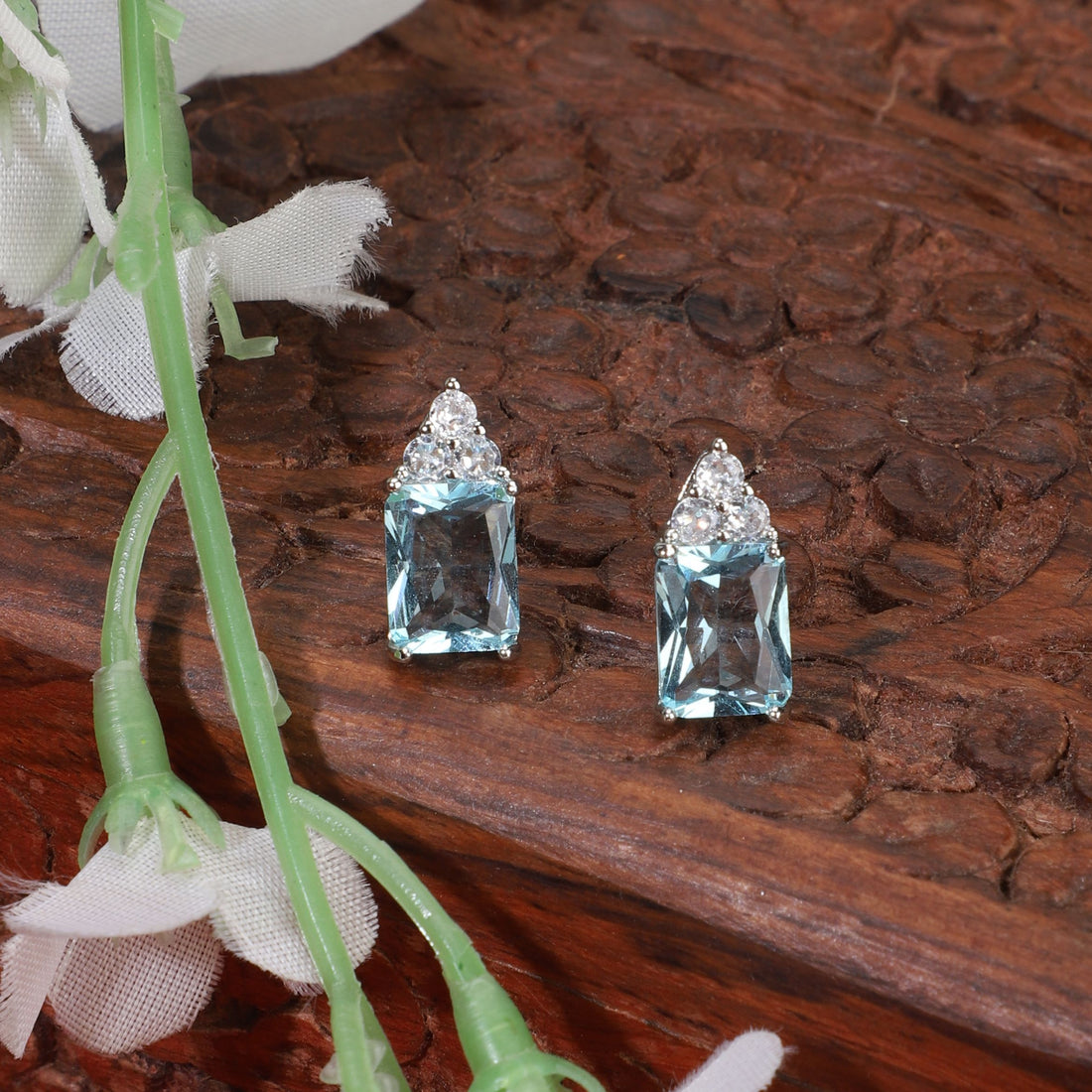 Classy Sapphire Stud Earrings|Gifts for Girlfriend|Gift for Women & Girls|