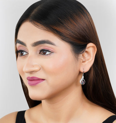 Silver Pear Dangle Drop Earrings|Gift for Girlfriend|Gift for Women Girls|