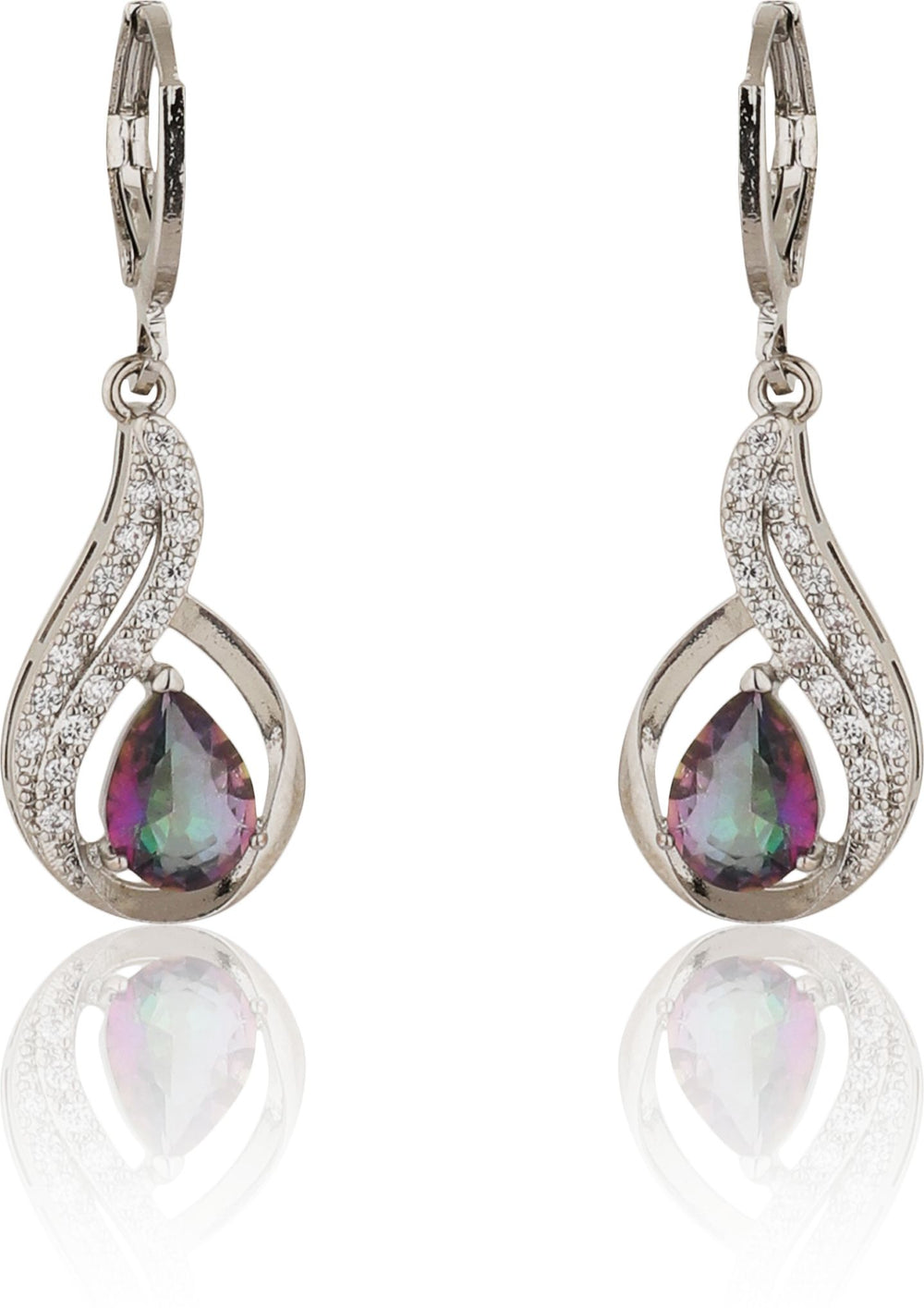 Silver Pear Dangle Drop Earrings|Gift for Girlfriend|Gift for Women Girls|