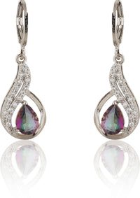 Silver Pear Dangle Drop Earrings|Gift for Girlfriend|Gift for Women Girls|