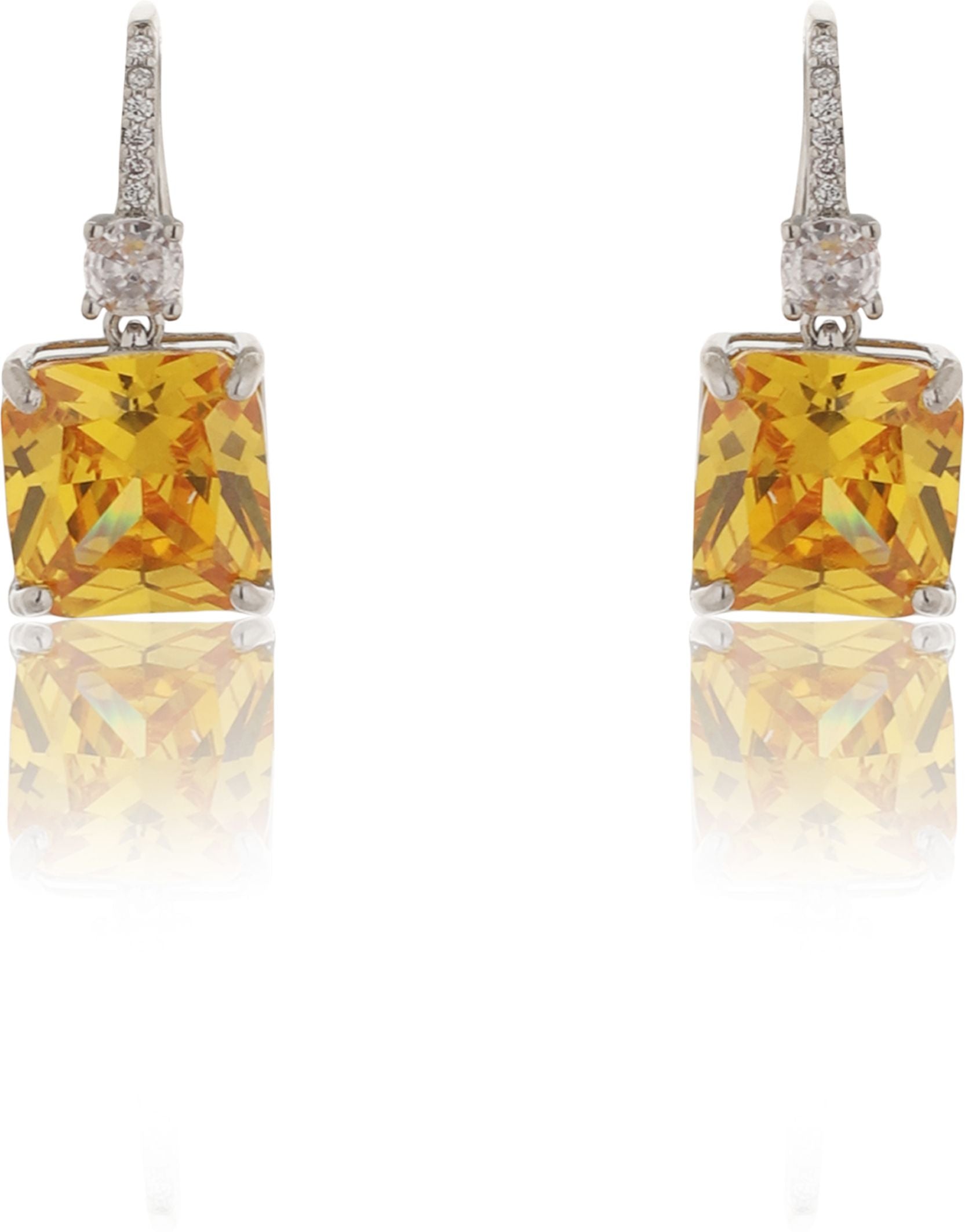 Yellow square shaped Stud Earrings|Gifts for Girlfriend|Gift for Women & Girls|