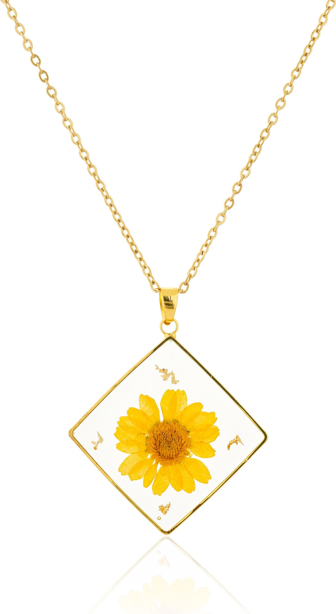 Dried Real Flower Resin Pendant chain for girls | Anniversary Gift