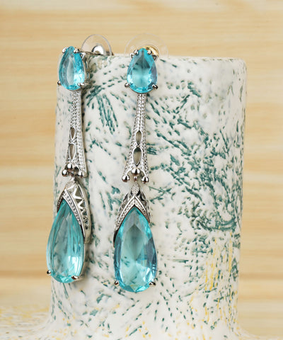 Sapphire Crystal Water Drop Earrings|Gifts for Girlfriend|Gift for Women Girls|