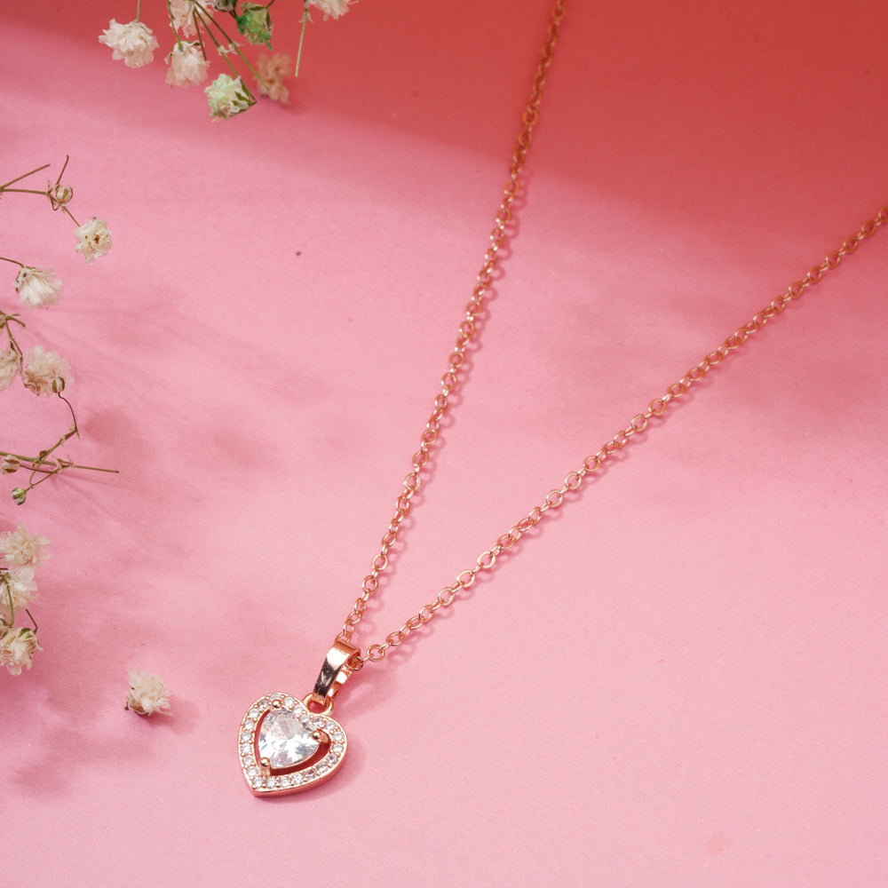 Sparkling Silver Heart Pendant Chain for Girls Women|Birthday Anniversary Gift