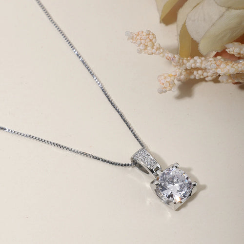 Classical Silver Crystal Pendant chain for women girls| Valentine's day Gift