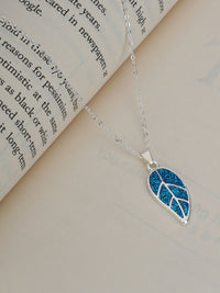 Blue Leaf Pendant for girls women | Anniversary Gift| Valentine's day Gift