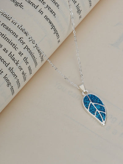 Blue Leaf Pendant for girls women | Anniversary Gift| Valentine's day Gift