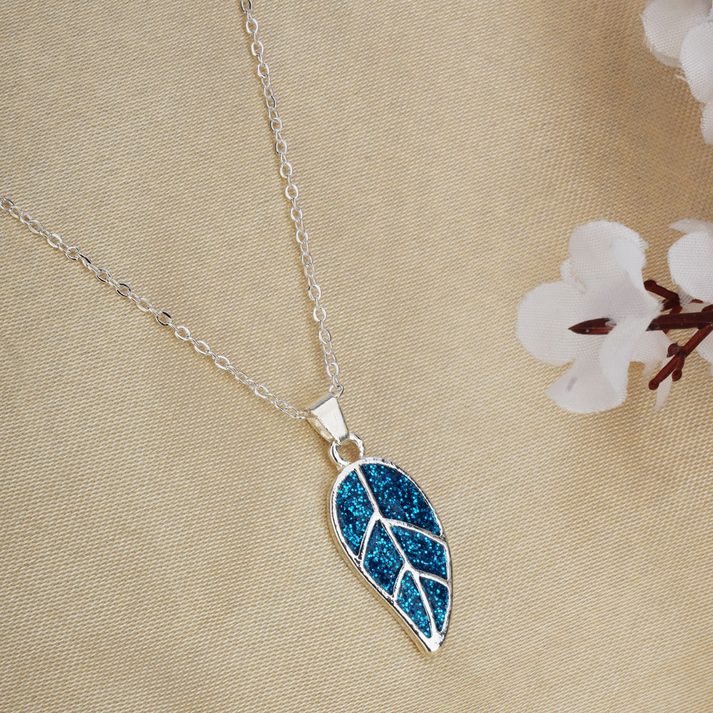 Blue Leaf Pendant for girls women | Anniversary Gift| Valentine's day Gift