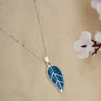Blue Leaf Pendant for girls women | Anniversary Gift| Valentine's day Gift