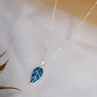 Blue Leaf Pendant for girls women | Anniversary Gift| Valentine's day Gift