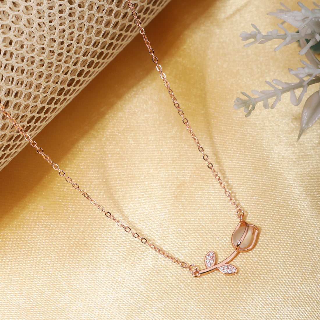 Rose Pendant Chain for Girls Women|Silver Plated|Anniversary Gift|