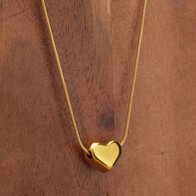 Gold heart shaped | Anti Tarnish | Valentine's day Gift| Anniversary Gift - Second Image