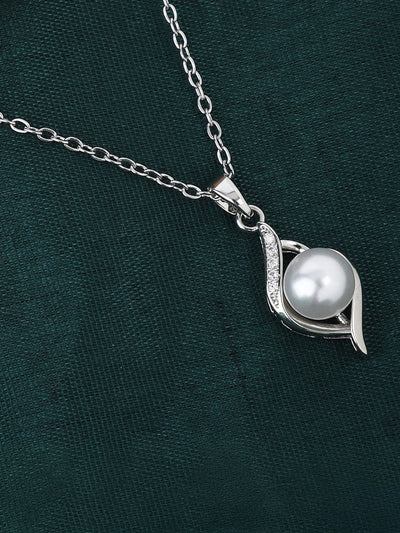 Silver Pearl pendant chain for women girls | Birthday Gift | Anniversary Gift |