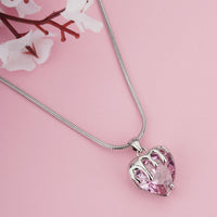 Pink Heart Pendant Chain for Girls|Valentine's day gifts| Stylish Delicate Chain
